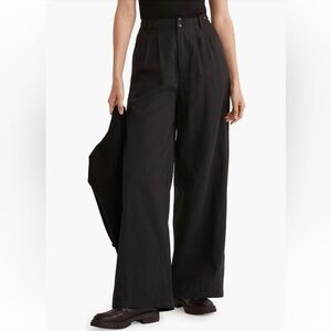 Madewell - Harlow Wide-Leg Black Pants, 8